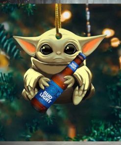Baby Yoda Hug Bud Light Ultra For Beer Lovers 2023 Christmas Star Wars Gift Ornament