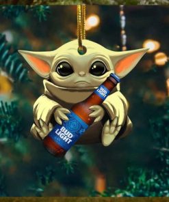 Baby Yoda Hug Bud Light Ultra For Beer Lovers 2023 Christmas Star Wars Gift Ornament