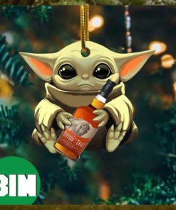 Baby Yoda Hug Buffalo Trace For Whiskey Lovers 2023 Christmas Star Wars Gift Ornament