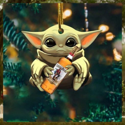Baby Yoda Hug Captain Morgan For Whiskey Lovers 2023 Christmas Star Wars Gift Ornament
