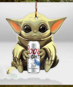 Baby Yoda Hug Coors Light For Beer Lovers 2023 Christmas Star Wars Gift Ornament