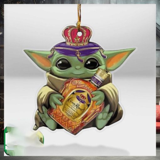 Baby Yoda Hug Crown Royal For Whiskey Lovers 2023 Christmas Star Wars Gift Ornament