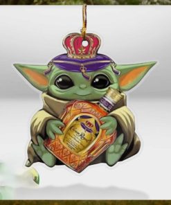 Baby Yoda Hug Crown Royal For Whiskey Lovers 2023 Christmas Star Wars Gift Ornament