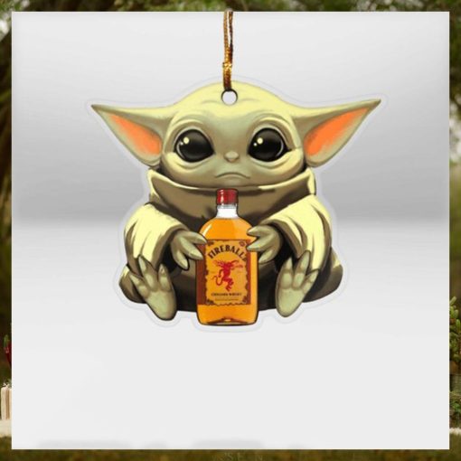 Baby Yoda Hug Fireball For Whiskey Lovers 2023 Christmas Star Wars Gift Ornament