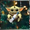 Baby Yoda Hug Jagermeister For Whiskey Lovers 2023 Christmas Star Wars Gift Ornament