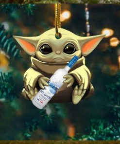Baby Yoda Hug Goose Grey Goose Vodka For Whiskey Lovers 2023 Christmas Star Wars Gift Ornament