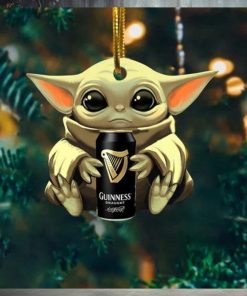 Baby Yoda Hug Guinness Draught For Beer Lovers 2023 Christmas Star Wars Gift Ornament