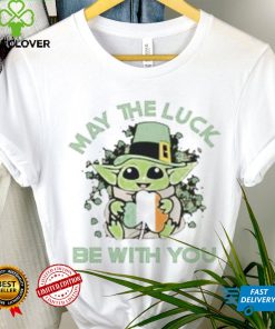 Baby Yoda Hug Irish Shamrock May The Luck Be With You St Patrick's Day shirt