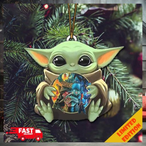 Baby Yoda Hug Iron Maiden The Future Past Tour 2023 Christmas Tree Decorations Ornament