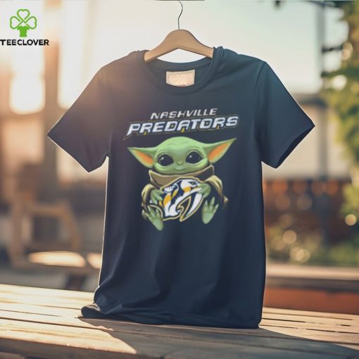 Baby Yoda Hug Nashville Predators Shirt