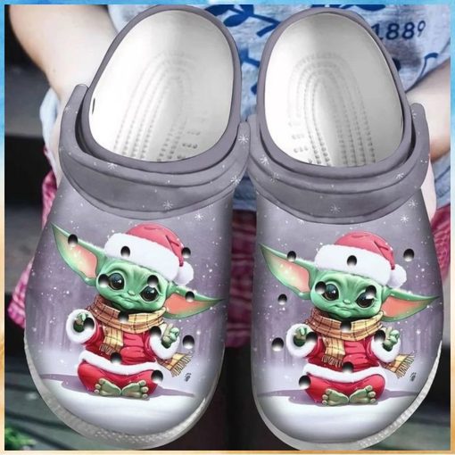 Baby Yoda In Santa Claus Suit Crocs