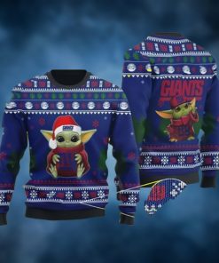 Baby Yoda Love New York Giants Full Print Ugly Christmas Sweater
