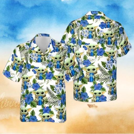 Baby Yoda Loves Bud Light Beer Hawaiian Shirt