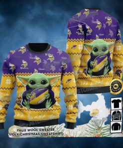 Baby Yoda Minnesota Vikings Ugly Christmas Sweater Gifts For Football NFL Fans