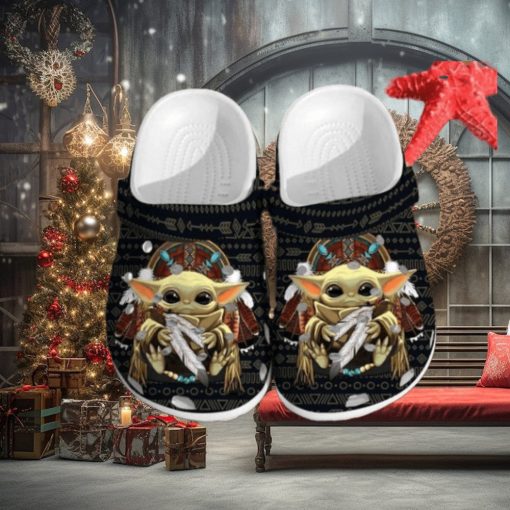 Baby Yoda Native American Unique Gifts For Star Wars Fan Love Independence Us Day Crocs Clog Shoes Star Wars Slippers Adults Classic Movie Gift For Mens Womens Crocs Clogs