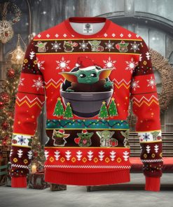 Baby Yoda Red Party Thanksgiving Ugly Christmas Sweater Gift For Men Women