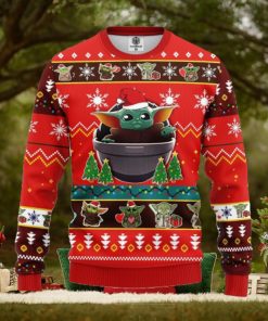 Baby Yoda Red Party Thanksgiving Ugly Christmas Sweater Gift For Men Women