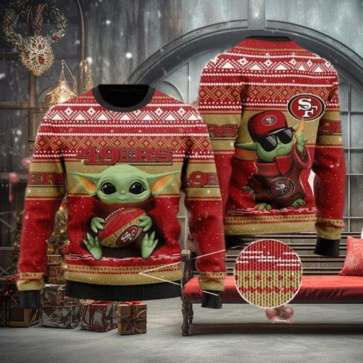 Baby Yoda San Francisco 49ers Christmas Ugly Sweater