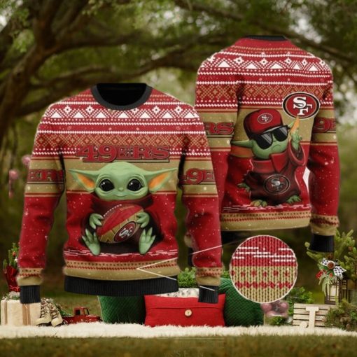 Baby Yoda San Francisco 49ers Christmas Ugly Sweater