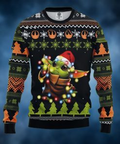 Baby Yoda Santa Light Christmas Gift Ugly Christmas Sweater