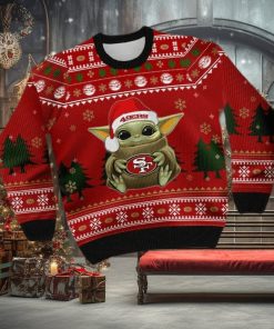 Baby Yoda Santa San Francisco 49ers Christmas Ugly Sweater