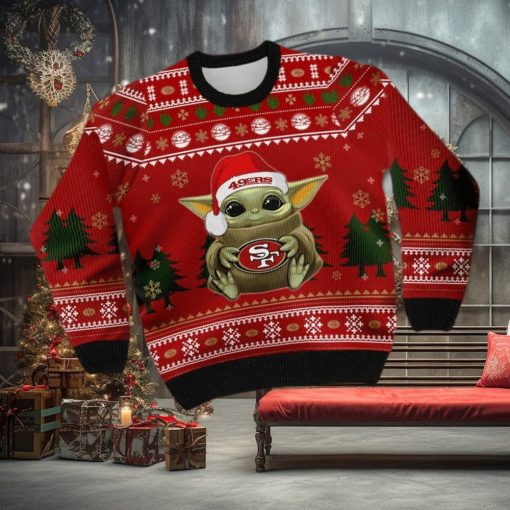 Baby Yoda Santa San Francisco 49ers Christmas Ugly Sweater