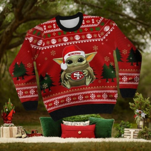 Baby Yoda Santa San Francisco 49ers Christmas Ugly Sweater