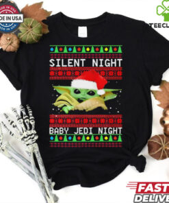 Baby Yoda Silent Night Baby Jedi Night ugly christmas shirt