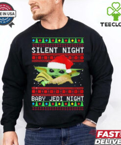 Baby Yoda Silent Night Baby Jedi Night ugly christmas shirt