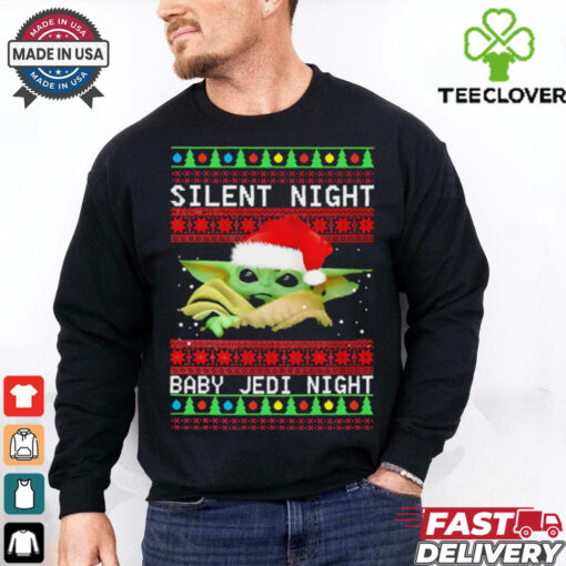 Baby Yoda Silent Night Baby Jedi Night ugly christmas shirt