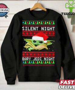Baby Yoda Silent Night Baby Jedi Night ugly christmas shirt
