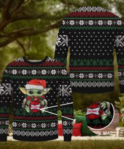 Baby Yoda Sonic Drive In Merry Christmas Ugly Sweater