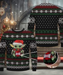 Baby Yoda Sonic Drive In Merry Christmas Ugly Sweater