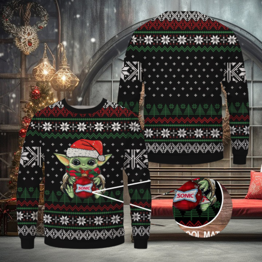 Baby Yoda Sonic Drive In Merry Christmas Ugly Sweater Baby Yoda Sonic Drive In Merry Christmas Ugly Sweater