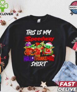 Baby Yoda Speedway This Is My Hallothanksmas Shirt