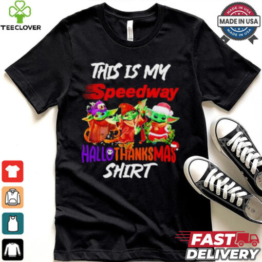 Baby Yoda Speedway This Is My Hallothanksmas Shirt