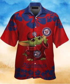 Baby Yoda Star Wars Loves MLB Washington Nationals Hawaiian Shirt Gift For Beach Trip