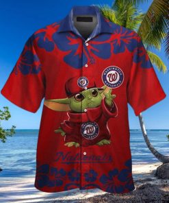 Baby Yoda Star Wars Loves MLB Washington Nationals Hawaiian Shirt Gift For Beach Trip