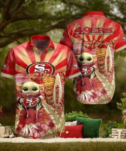Baby Yoda Star Wars Loves NFL San Francisco 49ers Hawaiian Shirt, NFL Hawaiian Shirt