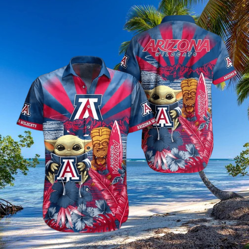 Baby Yoda Star Wars NCAA Arizona Wildcats Hawaiian Shirt For Summer Lovers Baby Yoda Star Wars NCAA Arizona Wildcats Hawaiian Shirt For Summer Lovers