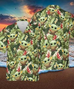 Baby Yoda Unisex Hawaiian 3D Shirt For Men And Women Gift Short Sleeve Beach Shirt