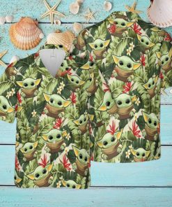 Baby Yoda Unisex Hawaiian 3D Shirt For Men And Women Gift Short Sleeve Beach Shirt