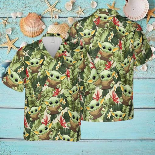 Baby Yoda Unisex Hawaiian 3D Shirt For Men And Women Gift Short Sleeve Beach Shirt