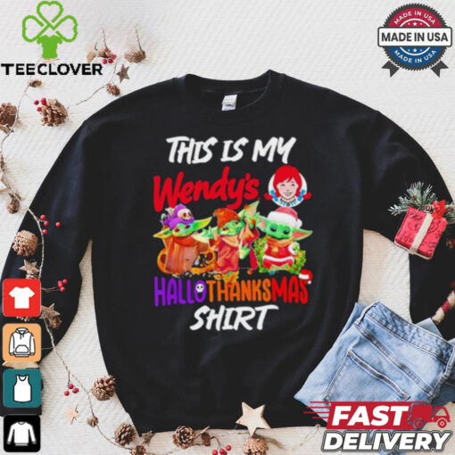 Baby Yoda Wendy’s This Is My Hallothanksmas Shirt