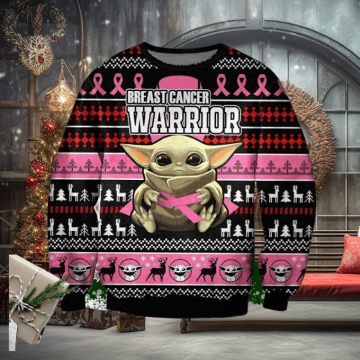 Baby Yoda With Cancer Knitted Ugly Christmas Sweater