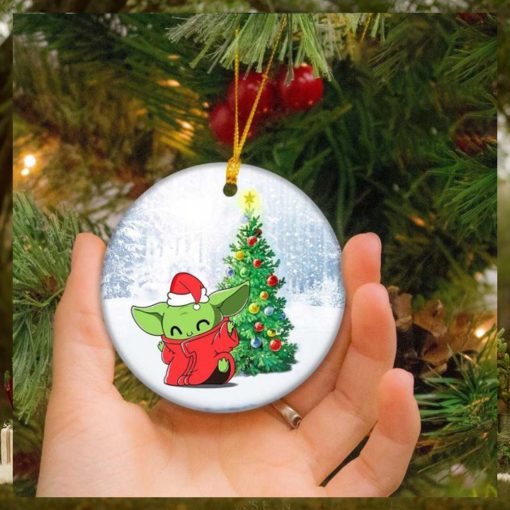 Baby Yoda With Christmas Tree Home Decorations Star Wars Unique Gift Ornament