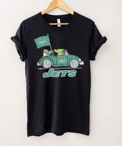 Baby Yoda drive a car New York Jets football flag logo shirt