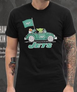 Baby Yoda drive a car New York Jets football flag logo hoodie, sweater, longsleeve, shirt v-neck, t-shirt