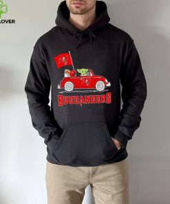 Baby Yoda drive a car Tampa Bay Buccaneers football flag logo hoodie, sweater, longsleeve, shirt v-neck, t-shirt