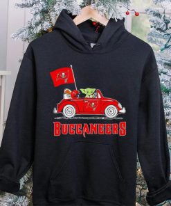 Baby Yoda drive a car Tampa Bay Buccaneers football flag logo hoodie, sweater, longsleeve, shirt v-neck, t-shirt